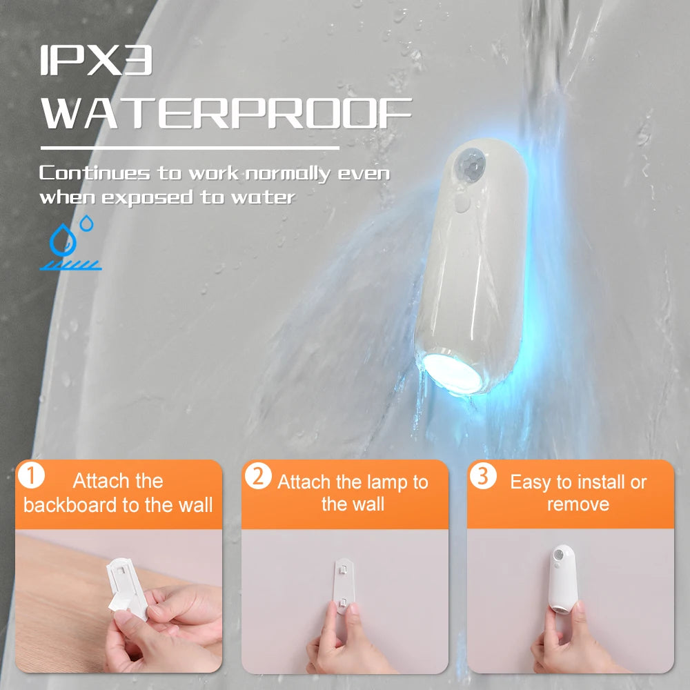 Enhance Your Bathroom with RGB Toilet Night Light - Motion Sensor, 7 Color Changing LED, Rechargeable for Ultimate Convenience!