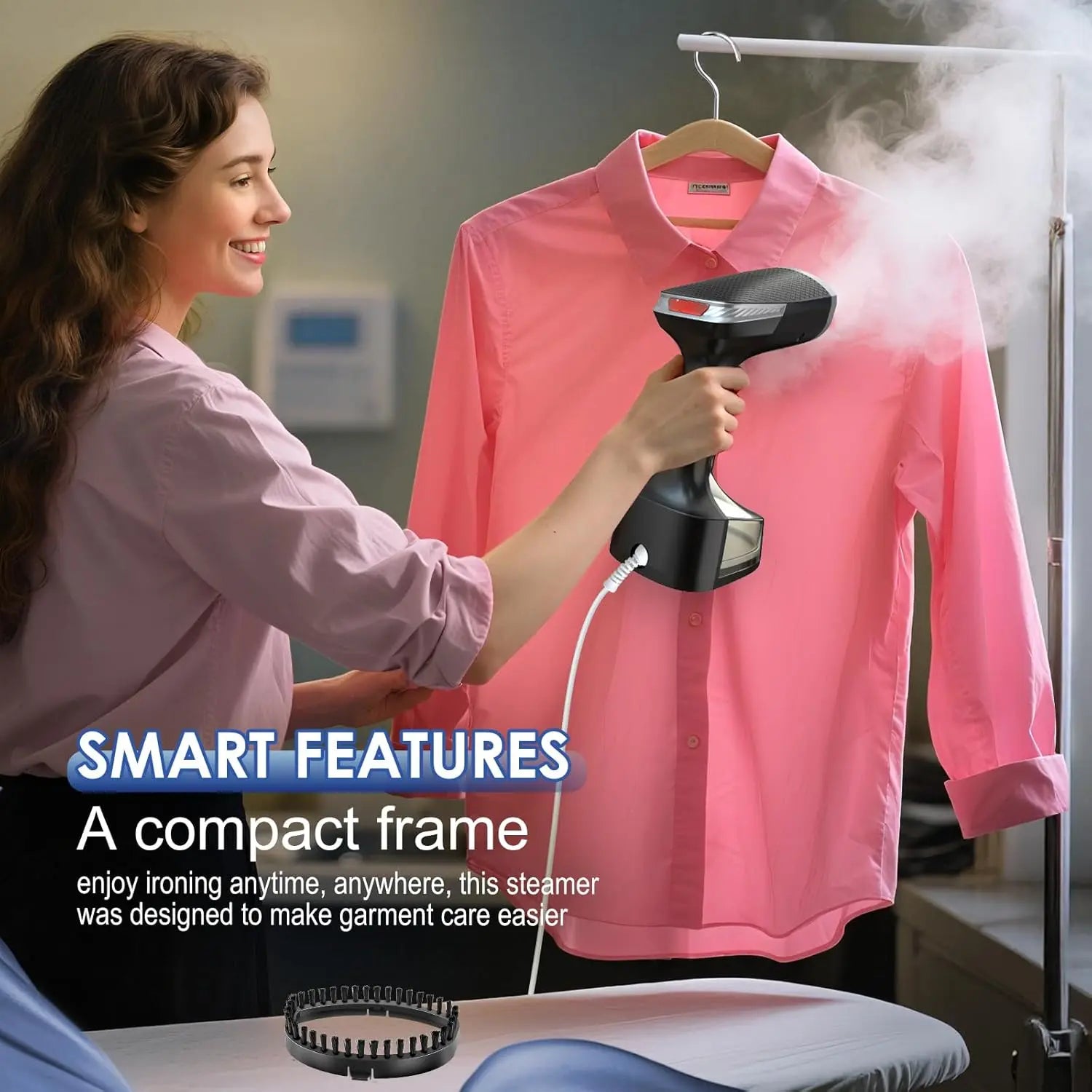 Steamer for Clothes, 1600W Handheld Clothes Steamer with 300Ml Tank, 10S Ultra-Fast Heat-Up Portable Garment Steamer Ideal